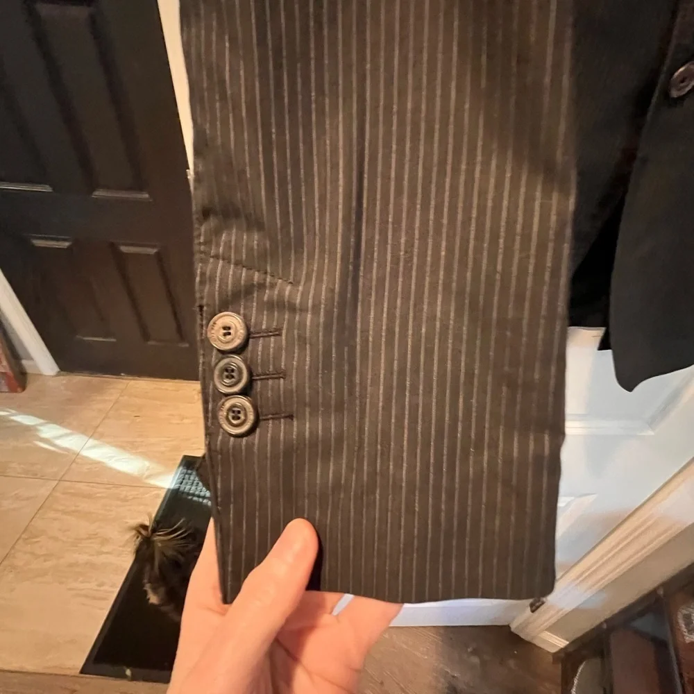 Men's Black Zara Pinstripe Blazer
